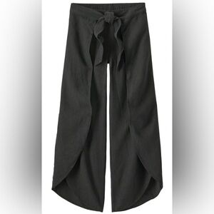 Patagonia Garden Island Wrap Pants Hemp Tencel Black Wide Leg Sustainable